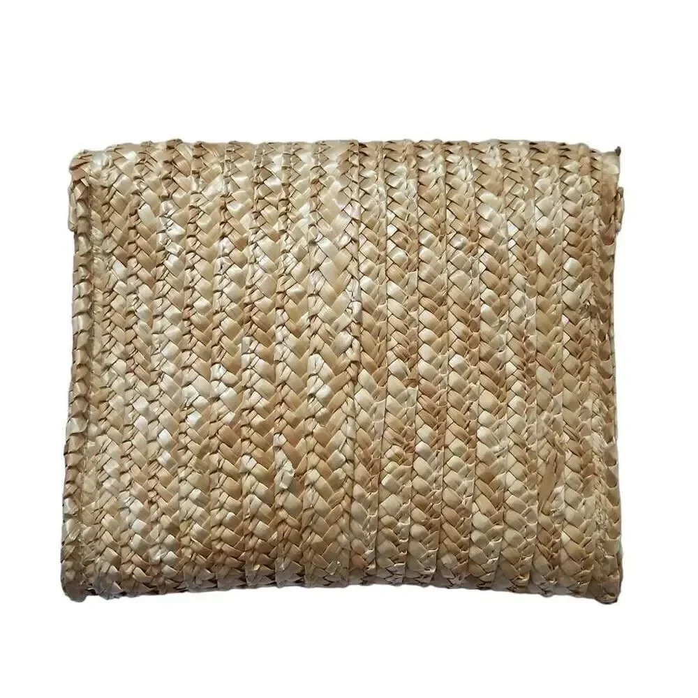 EWC Straw Fold over Clutch Bag